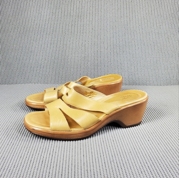 Dansko Avril leather platform slide sandals - Picture 1 of 11